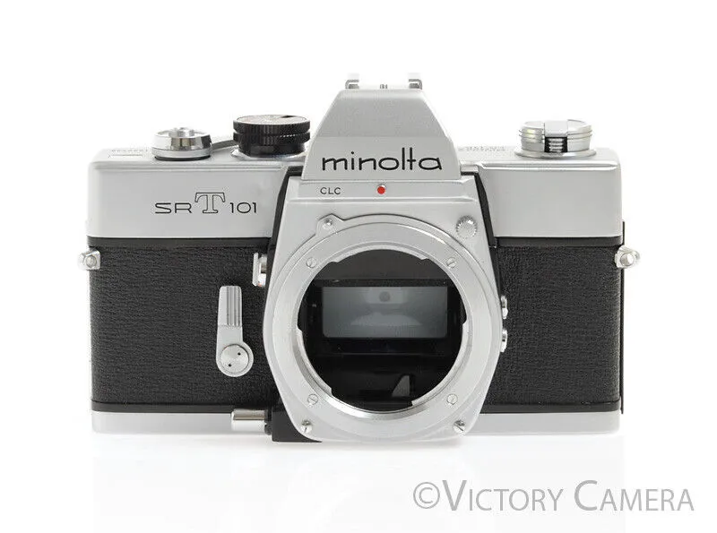 Minolta SRT101 SRT 101 Chrome 35mm Film SLR Camera Body -New Seals-