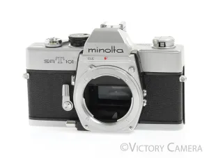 Minolta SRT101 SRT 101 Chrome 35mm Film SLR Camera Body -New Seals-