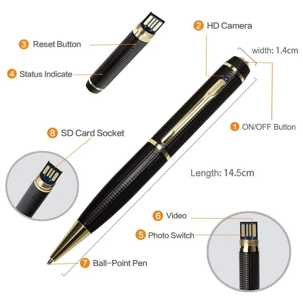 MMSecurify™ Pen Camera - HD 1080P, Hidden Mini Video Recorder, Portable Body Cam