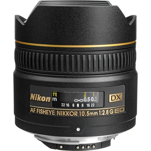 Nikon AF DX Fisheye-NIKKOR 10.5mm f/2.8G ED Lens (INTL Model) with Padded Case Bundle