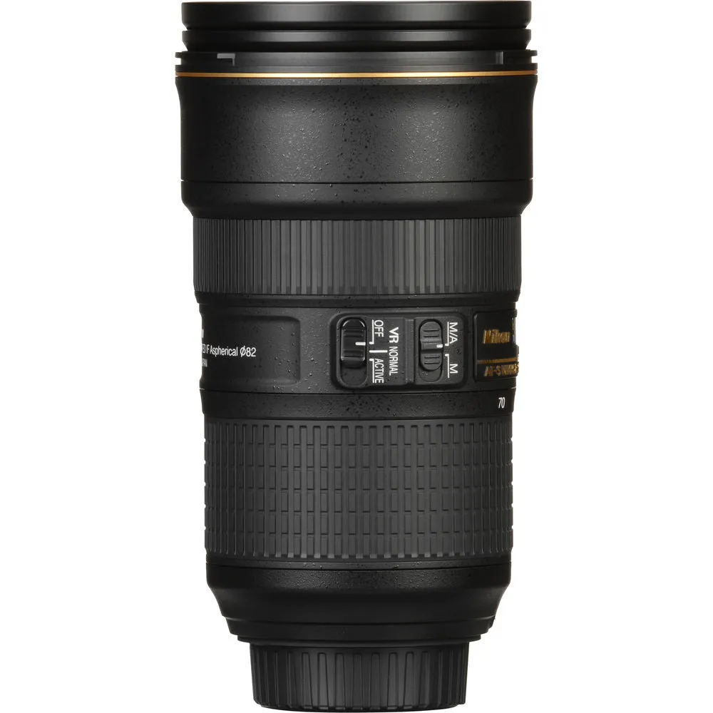 Nikon AF-S 24-70mm f/2.8E ED VR Zoom Lens (20052) Intl Model Bundle