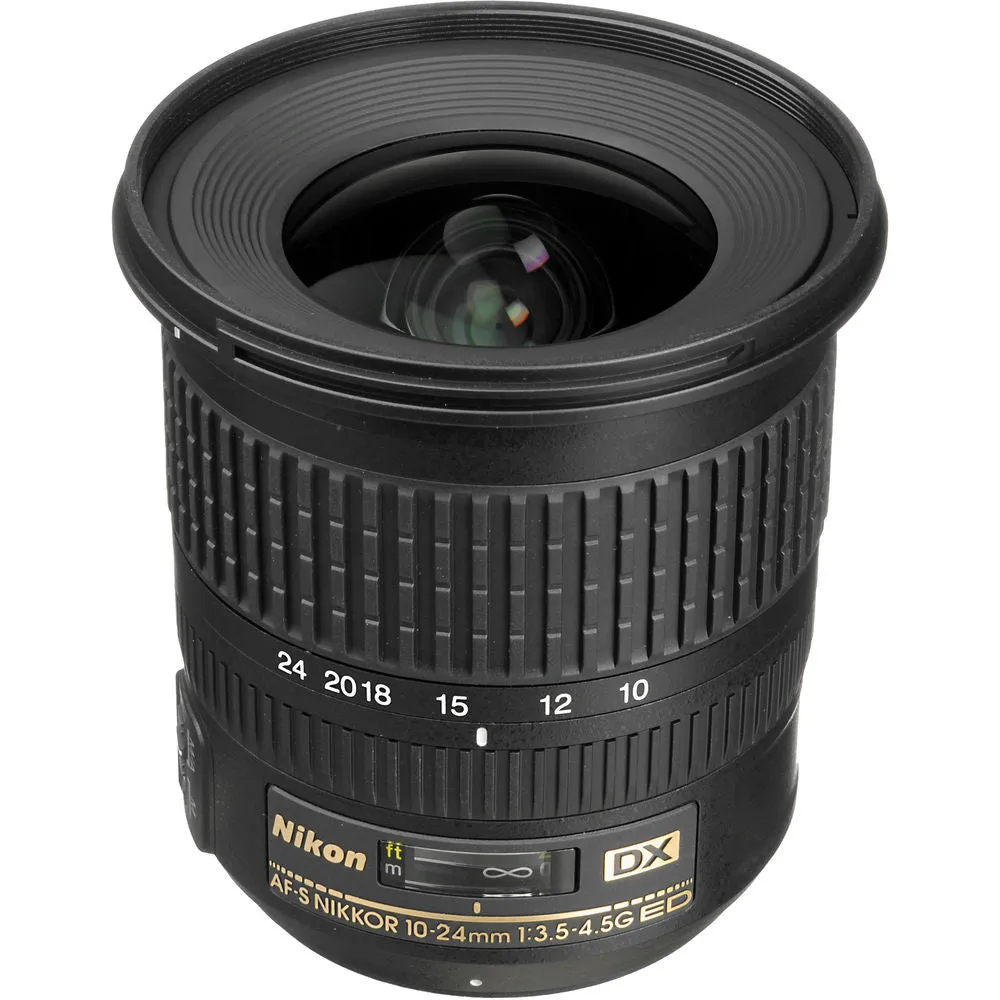 Nikon AF-S DX 10-24mm f/3.5-4.5G ED Lens (2181) Intl Model Bundle