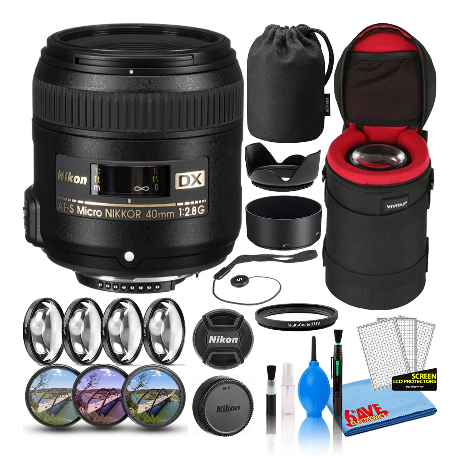 Nikon AF-S DX Micro 40mm f/2.8G Prime Lens (2200) Intl Model Bundle