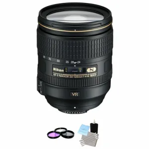 Nikon AF-S NIKKOR 24-120mm f/4G ED VR Zoom Lens   UV Kit & Cleaning Kit Bundle