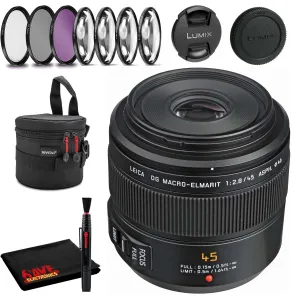 Panasonic Leica DG Macro-Elmarit 45mm f/2.8 ASPH. MEGA O.I.S. Lens Accessory Kit Bundle