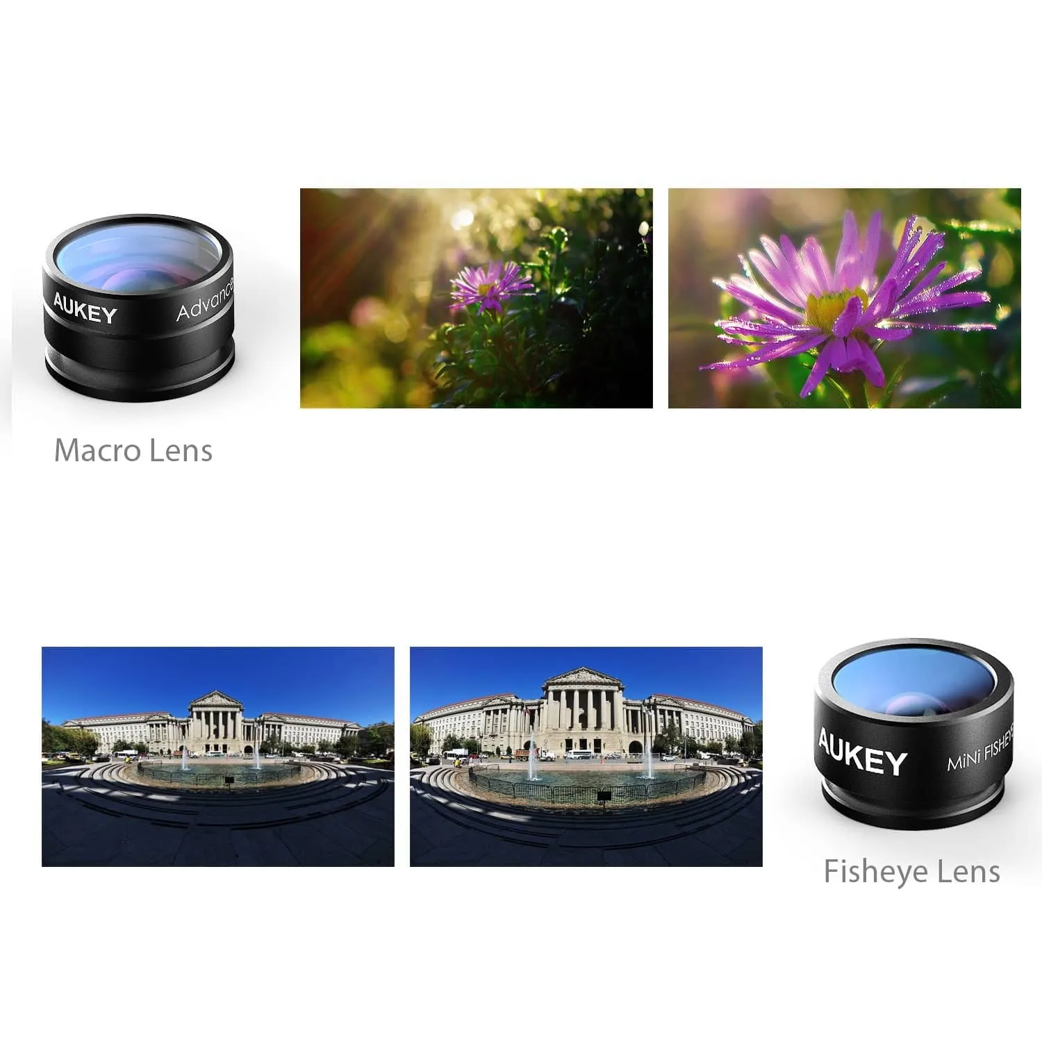 PL-A2 - 2 in 1 Mini 10X Macro Lens   Mini 160 FOV Fish Eye Wide-angle Lens