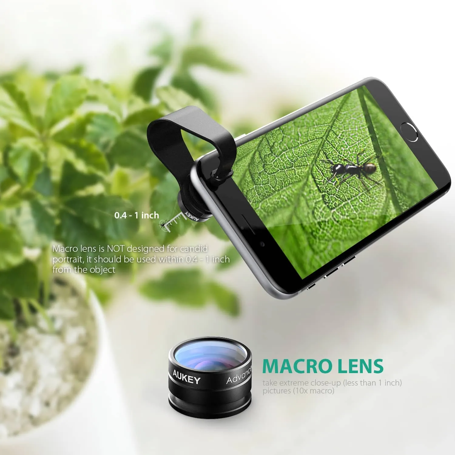 PL-A2 - 2 in 1 Mini 10X Macro Lens   Mini 160 FOV Fish Eye Wide-angle Lens