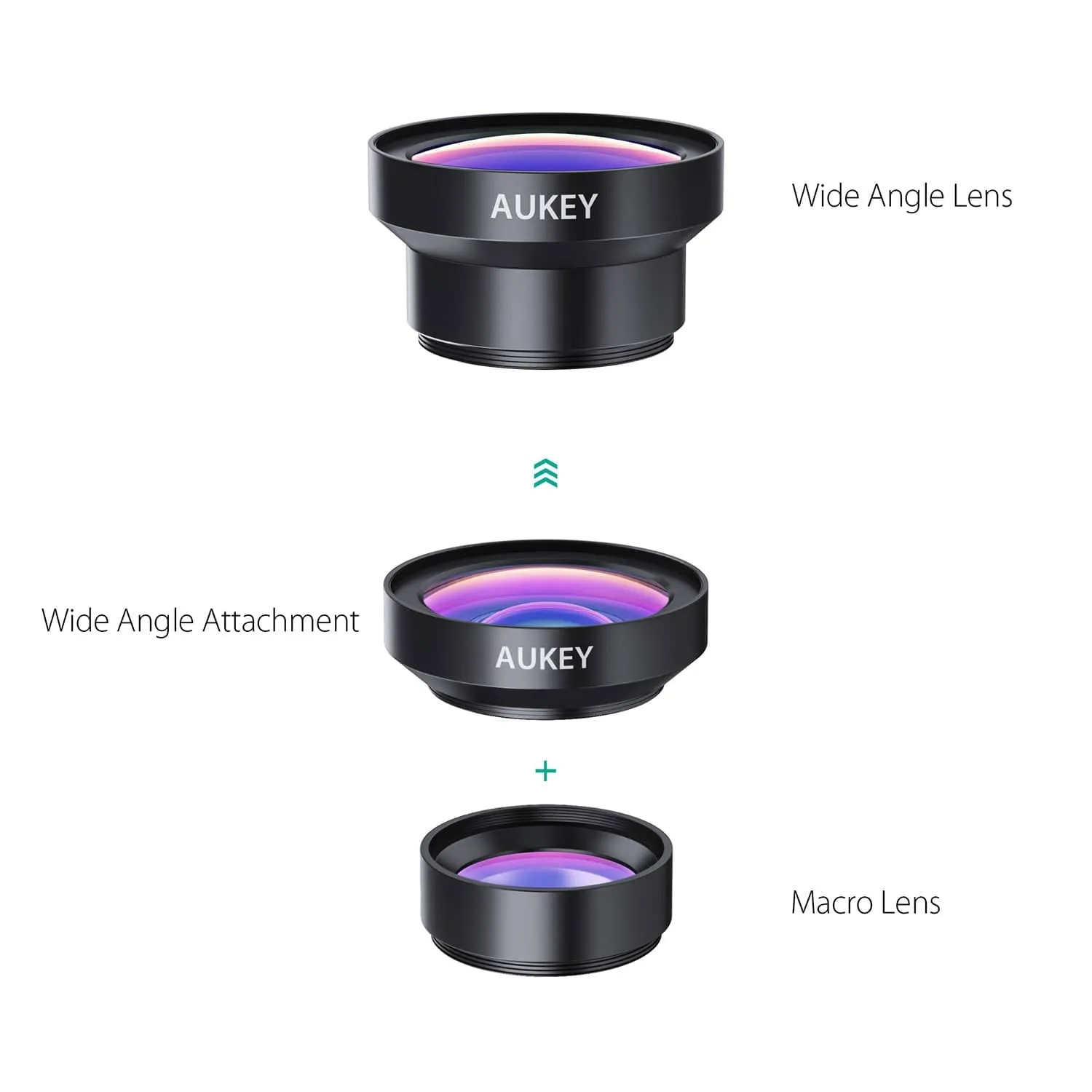 PL-WD06  2 in 1 Clip Ora Lens Kit On with 0.45X Wide Angle   15X Macro Lens