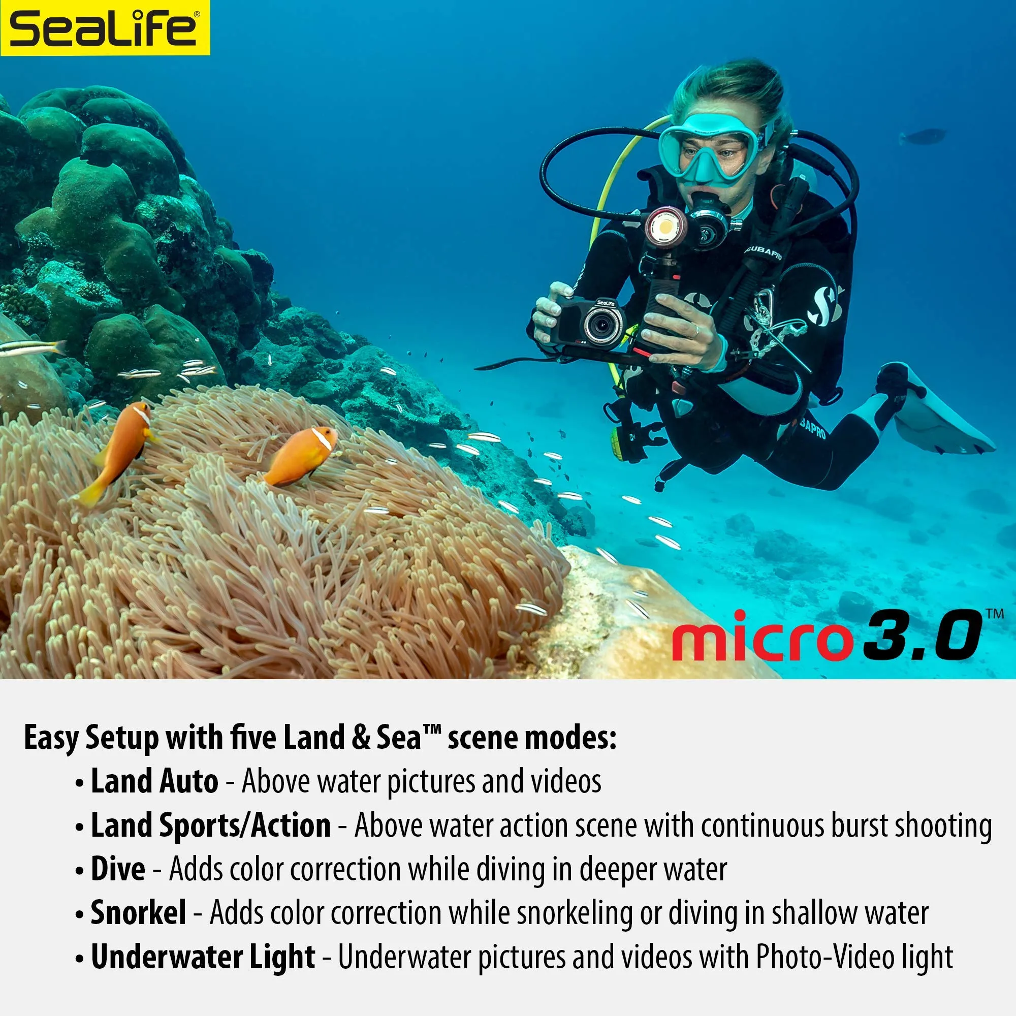 SeaLife Micro 3.0 16mp, 4K Underwater Camera