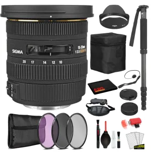 Sigma 10-20mm f/3.5 EX DC HSM Lens for Nikon F with Bundle Includes: Pro Series Monopod, 3PC Filter Kit   More