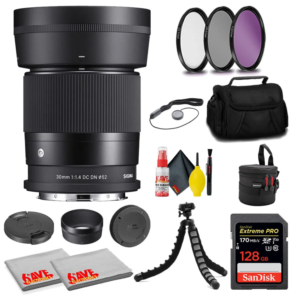 Sigma 30mm f/1.4 DC DN Contemporary Lens for Leica L  Memory Card   MORE