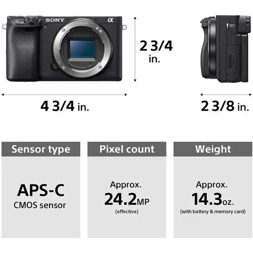 Sony Alpha a6400 Mirrorless Digital Camera with 16-50mm Lens Kit with Sony FE 85mm f/1.8 Lens and More - International M