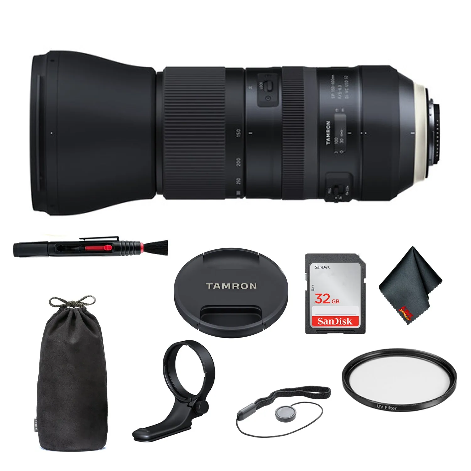 Tamron SP 150-600mm f/5-6.3 Di VC USD G2 for Canon EF International Model - Bundle with 95mm UV Filter   32 GB Memory Ca