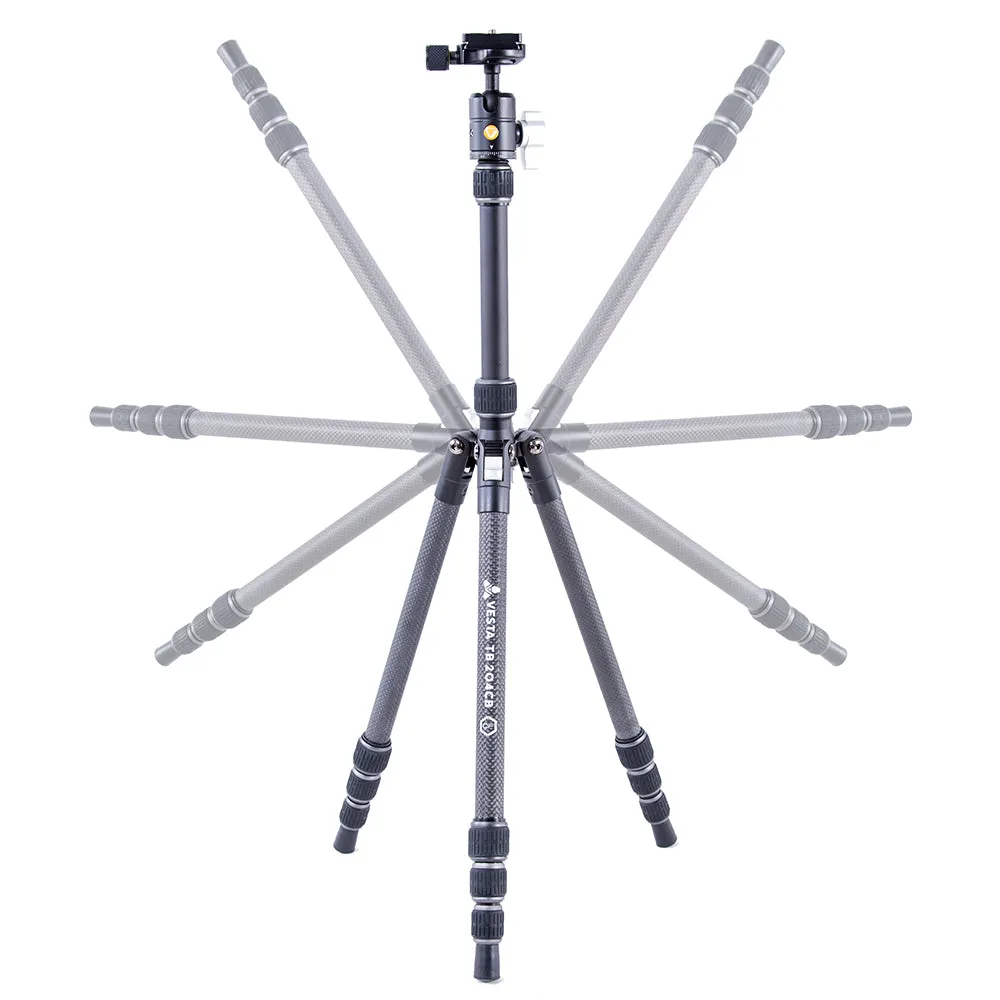 VESTA TB 204CB Carbon Fibre Travel Tripod with Twist Locks- 3kg Load Capacity