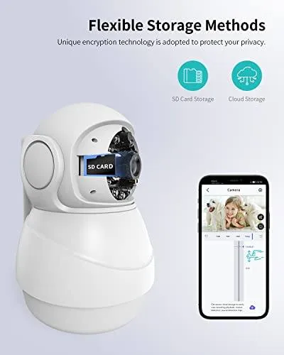 ZXVision™ Baby/Pet Indoor Smart Home Security Camera | Night, 1080HD, 2-Way Audio, Motion, Alexa, App